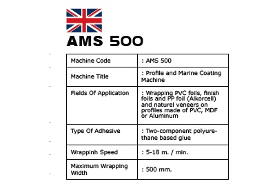 AMS 500 Profil ve Denizlik Kaplama Makinesi  8